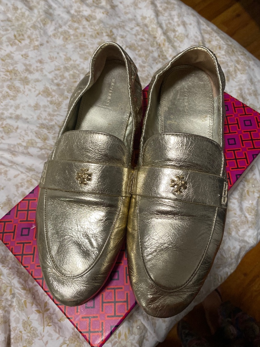 Tory Burch Gold loafers